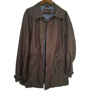 Lands' End Trench Coat Jacket Brown Vintage Large Excellent